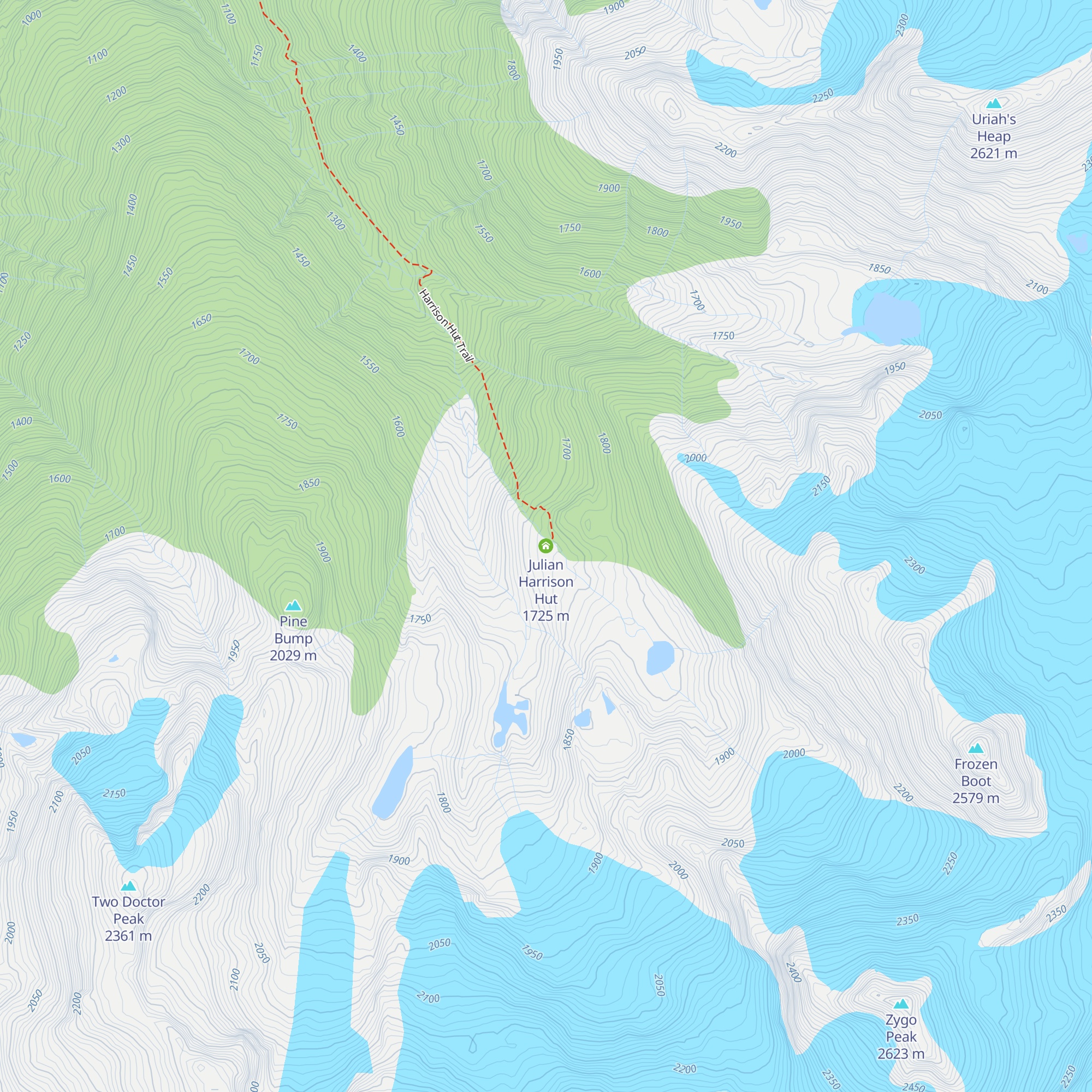 Julian Harrison Hut map