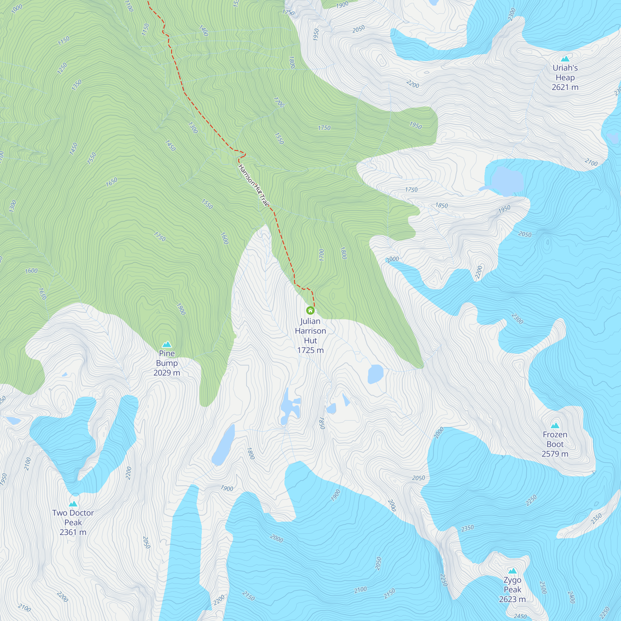 Julian Harrison Hut map