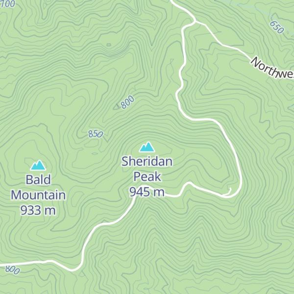 Map of Sheridan Peak