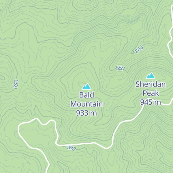 Map of Bald Mountain