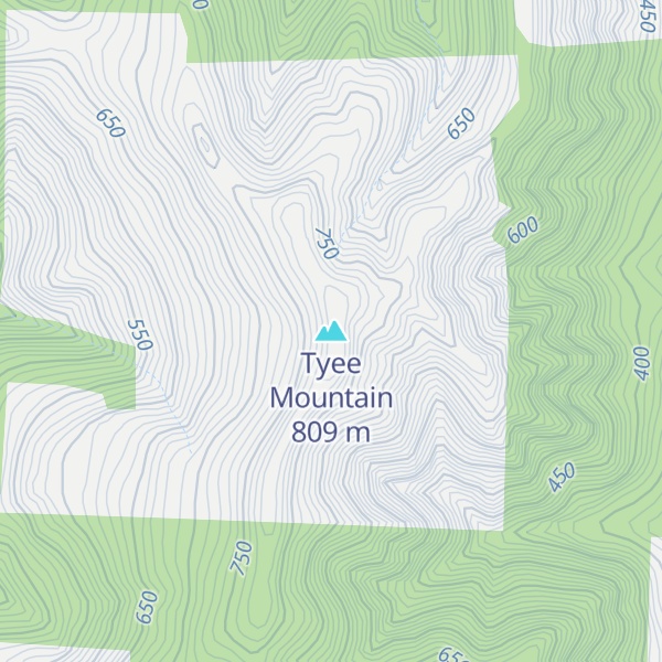 Map of Tyee Mountain