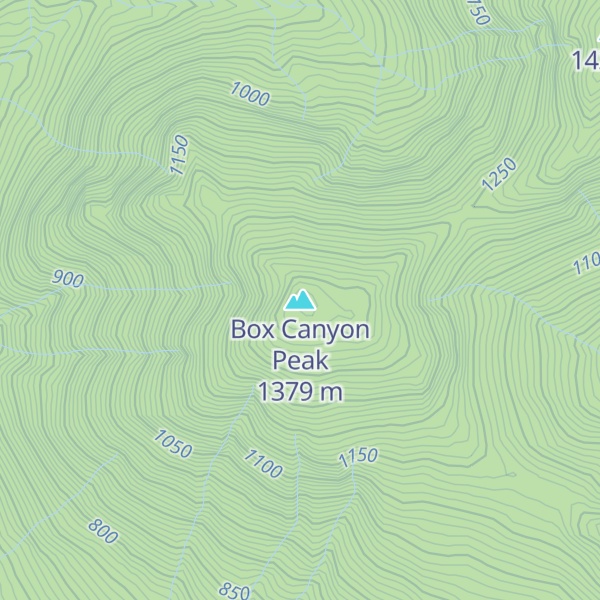 Map of Box Canyon Peak