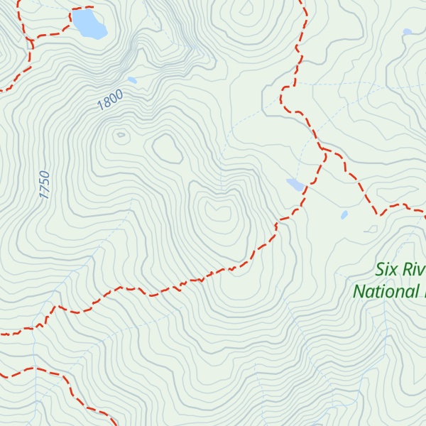 Map of North Trinity Mountain
