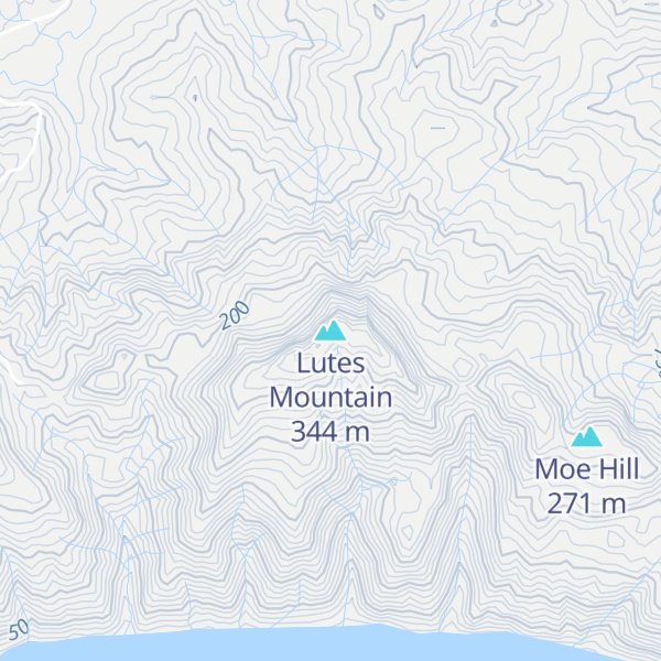 Map of Lutes Mountain