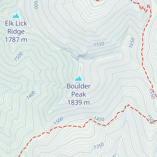 Map of Boulder Peak