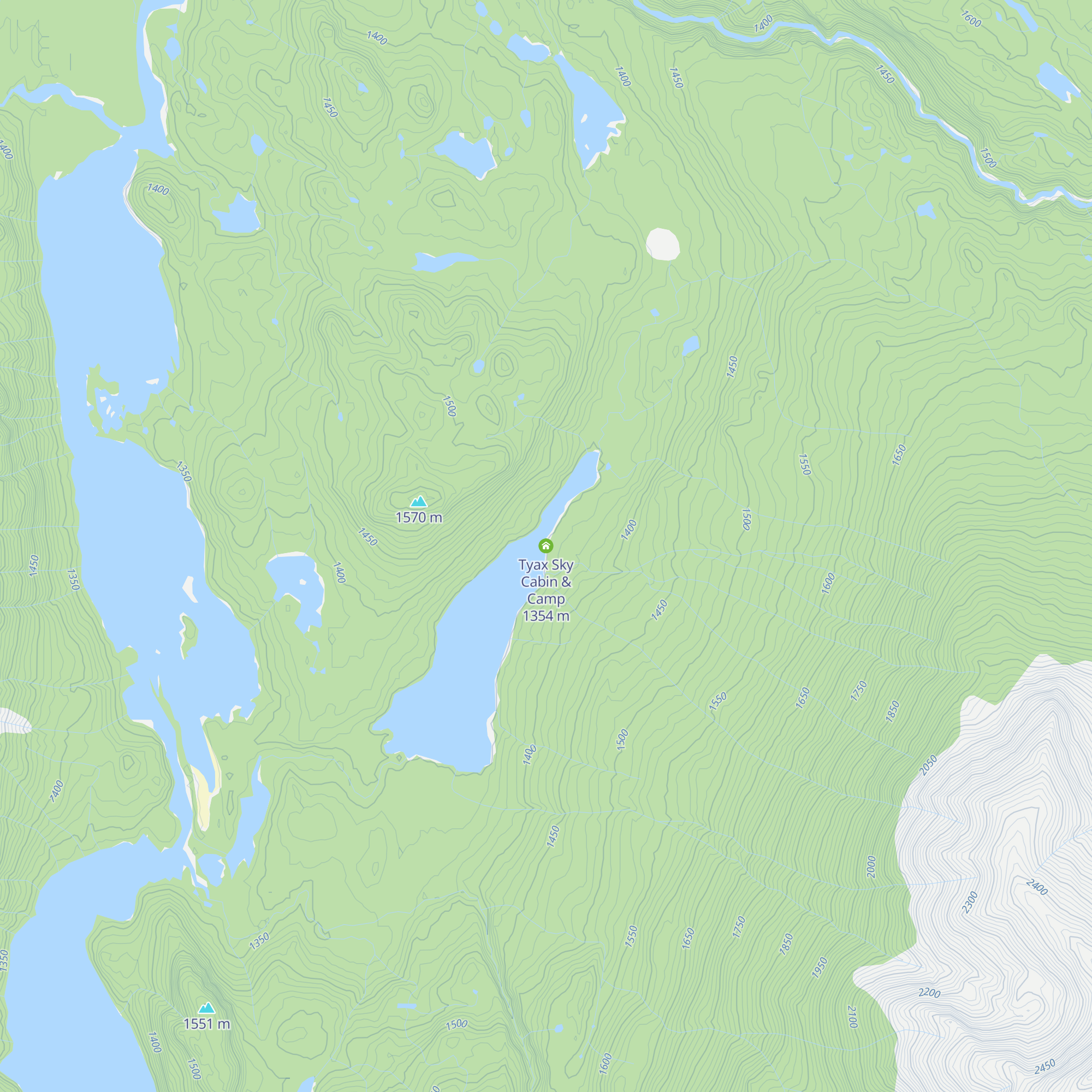Tyax Sky Cabin & Camp map
