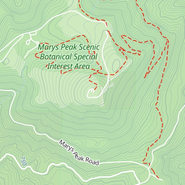 Map of Marys Peak