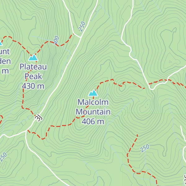 Map of Malcolm Mountain
