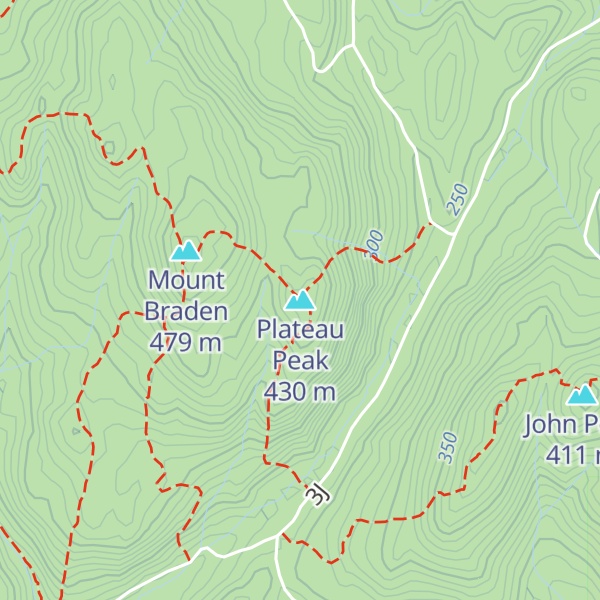 Map of Plateau Peak