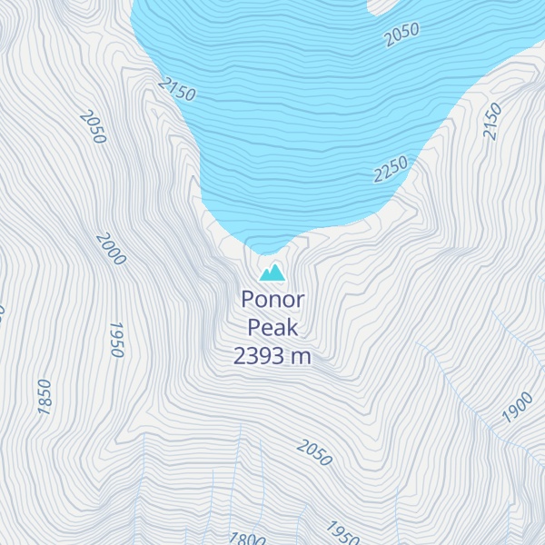 Map of Ponor Peak