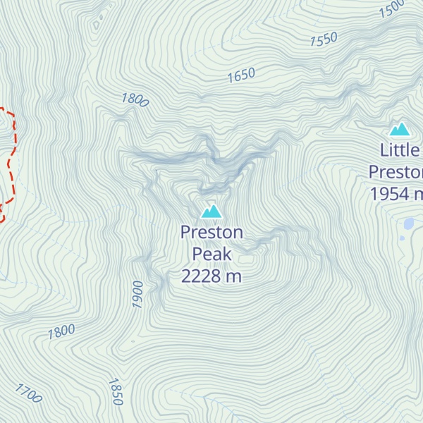 Map of Preston Peak
