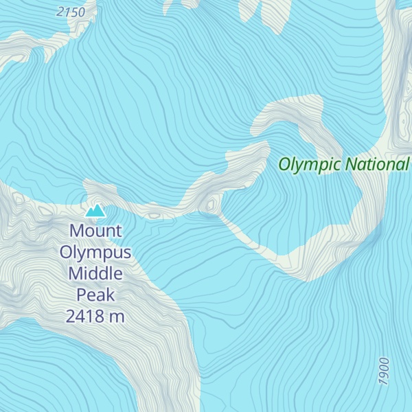 Map of Mount Olympus East Peak