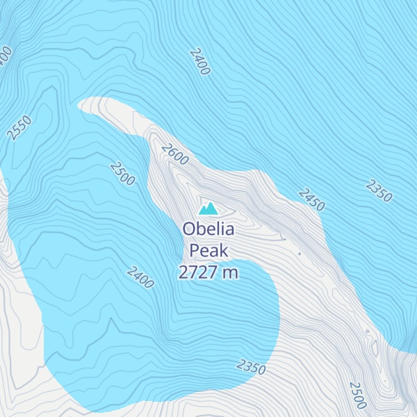 Map of Obelia Peak