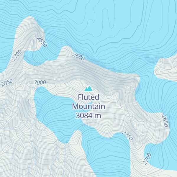 Map of Fluted Mountain