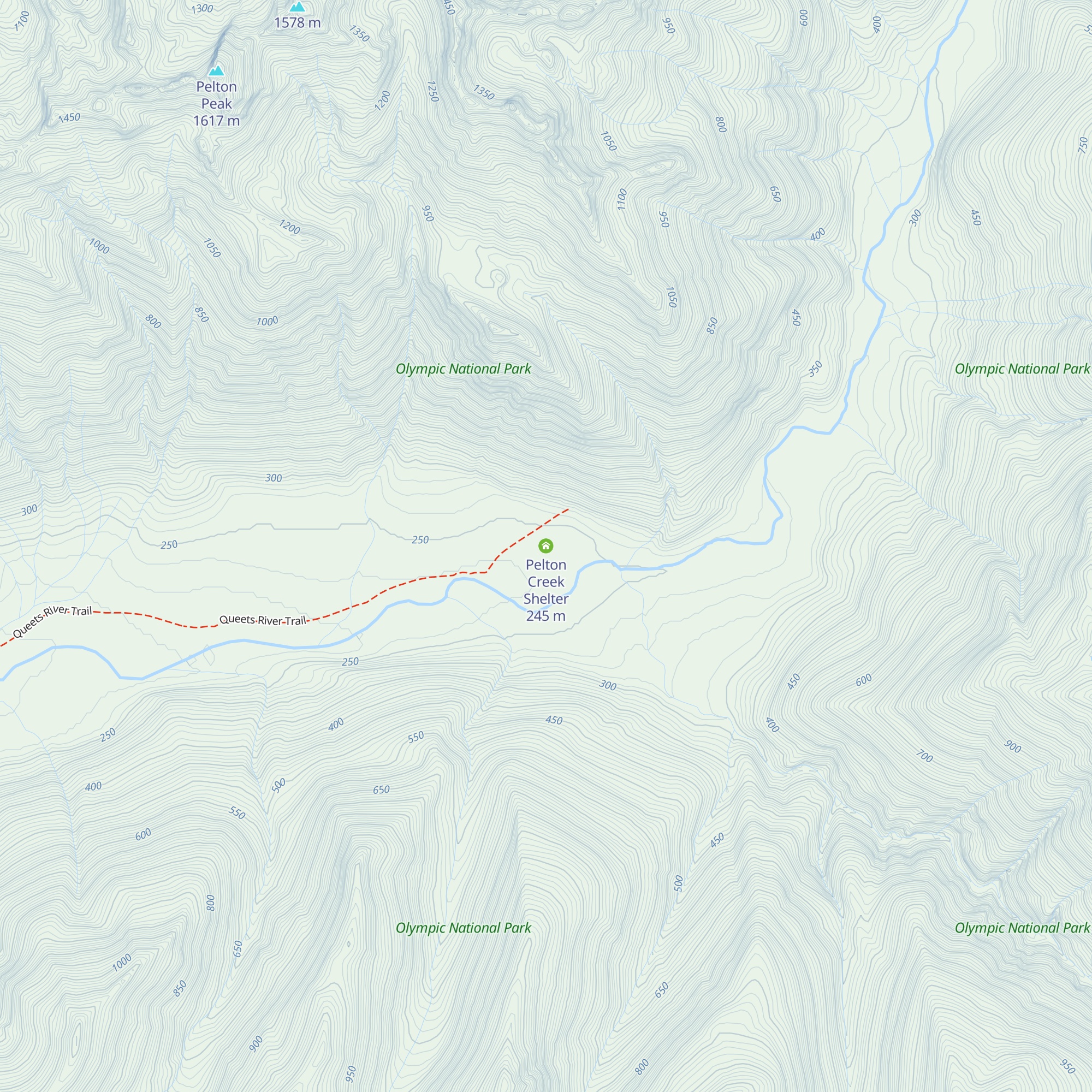 Pelton Creek Shelter map
