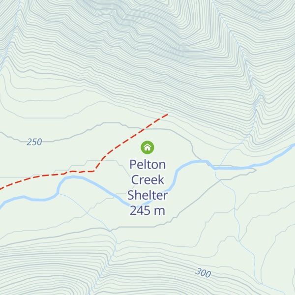 Map of Pelton Creek Shelter