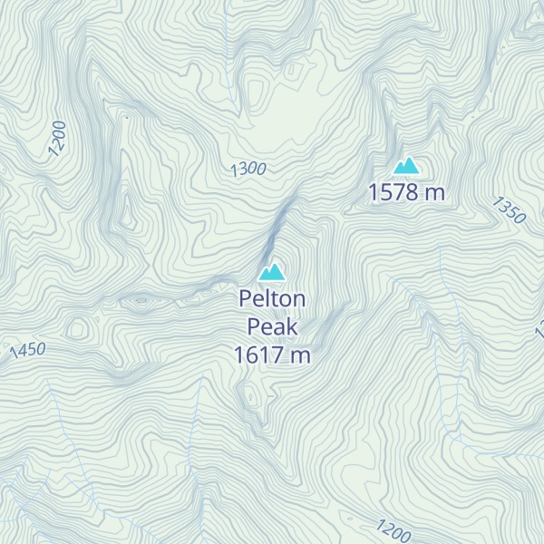 Map of Pelton Peak