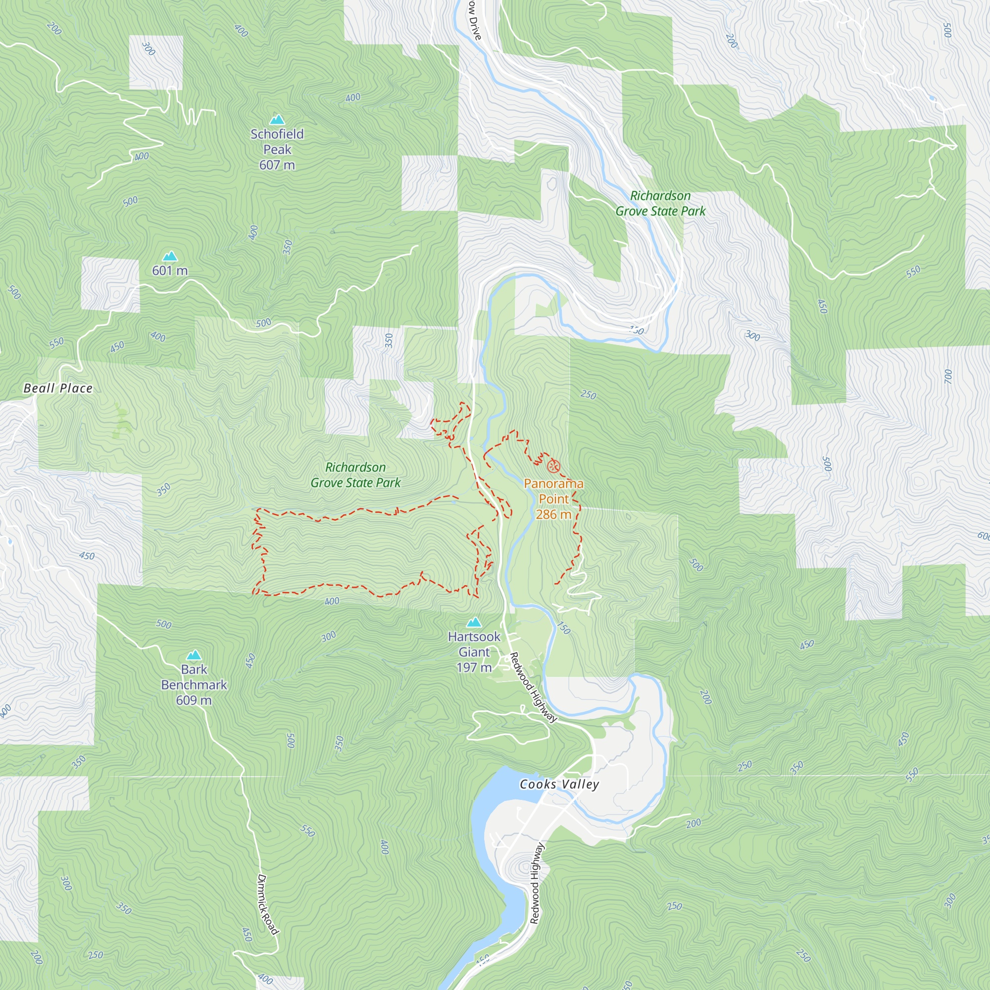 Richardson Grove State Park Visitor Center map