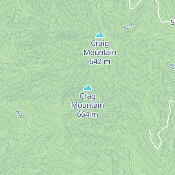 Map of Crag Mountain