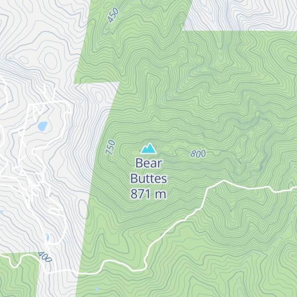 Map of Bear Buttes