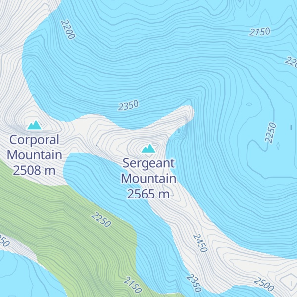Map of Sergeant Mountain