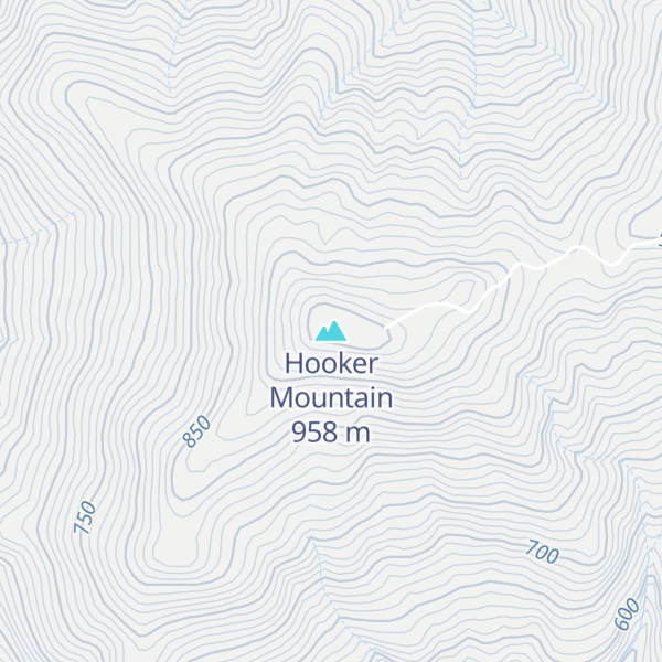 Map of Hooker Mountain