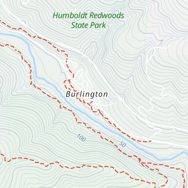 Map of Humboldt Redwoods State Park Visitor Center