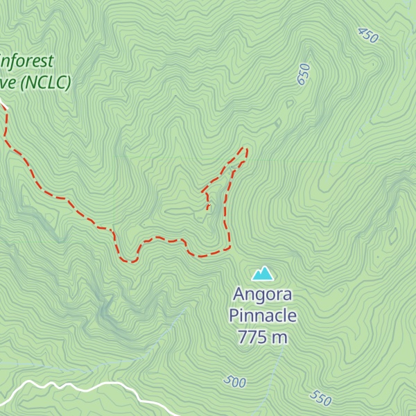 Map of Angora Peak