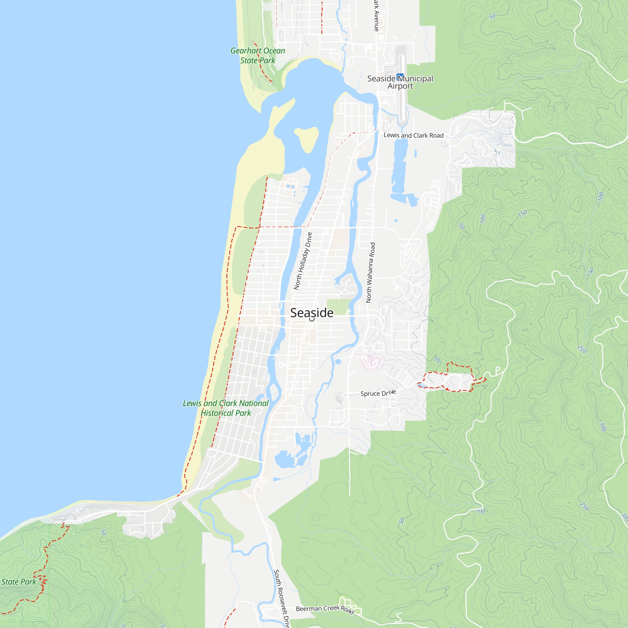 Seaside Visitors Bureau map