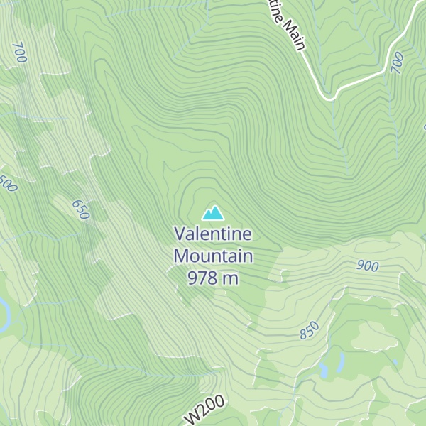 Map of Valentine Mountain