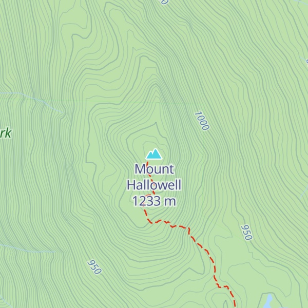 Map of Mount Hallowell
