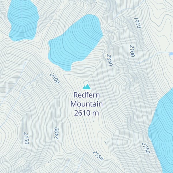 Map of Redfern Mountain