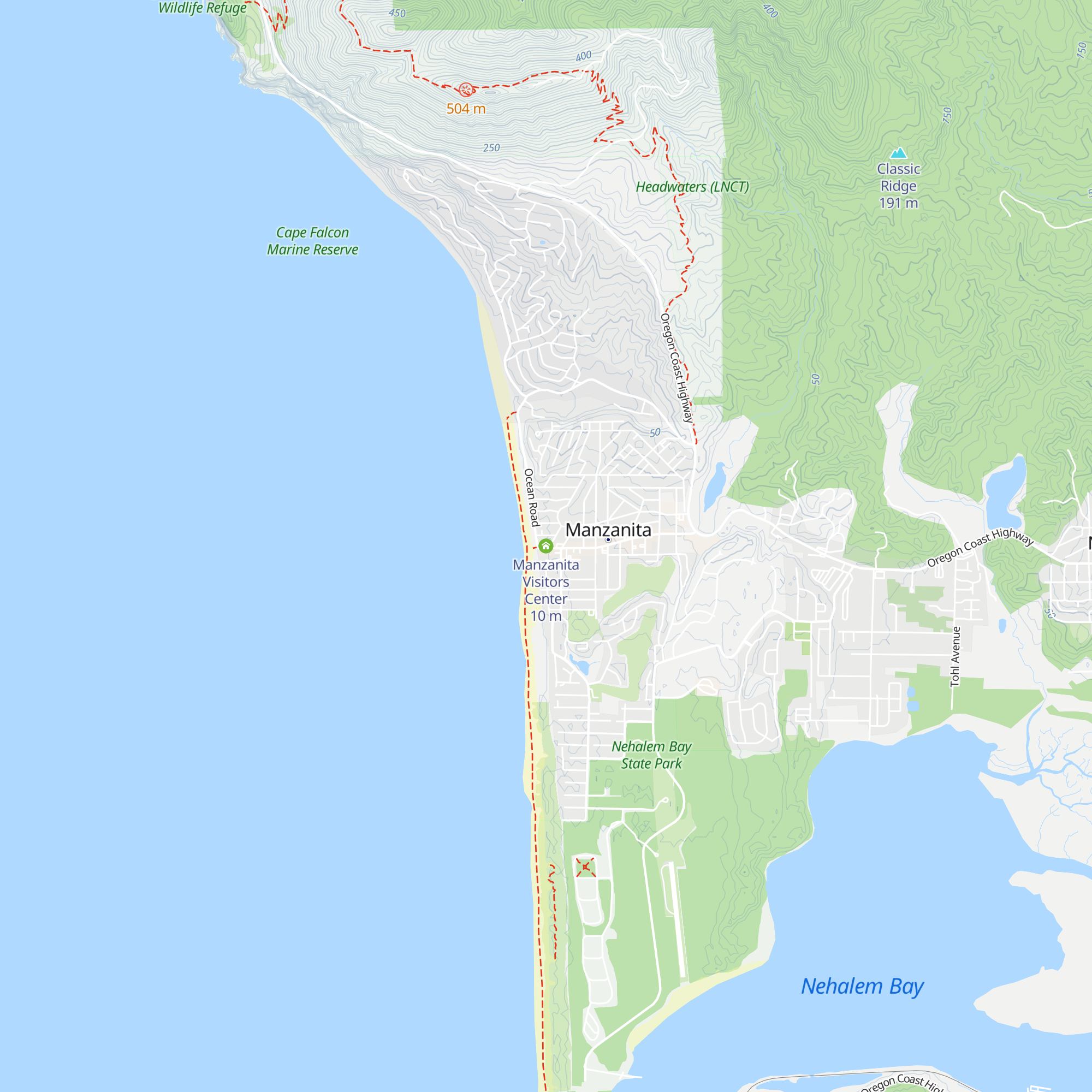 Manzanita Visitors Center map