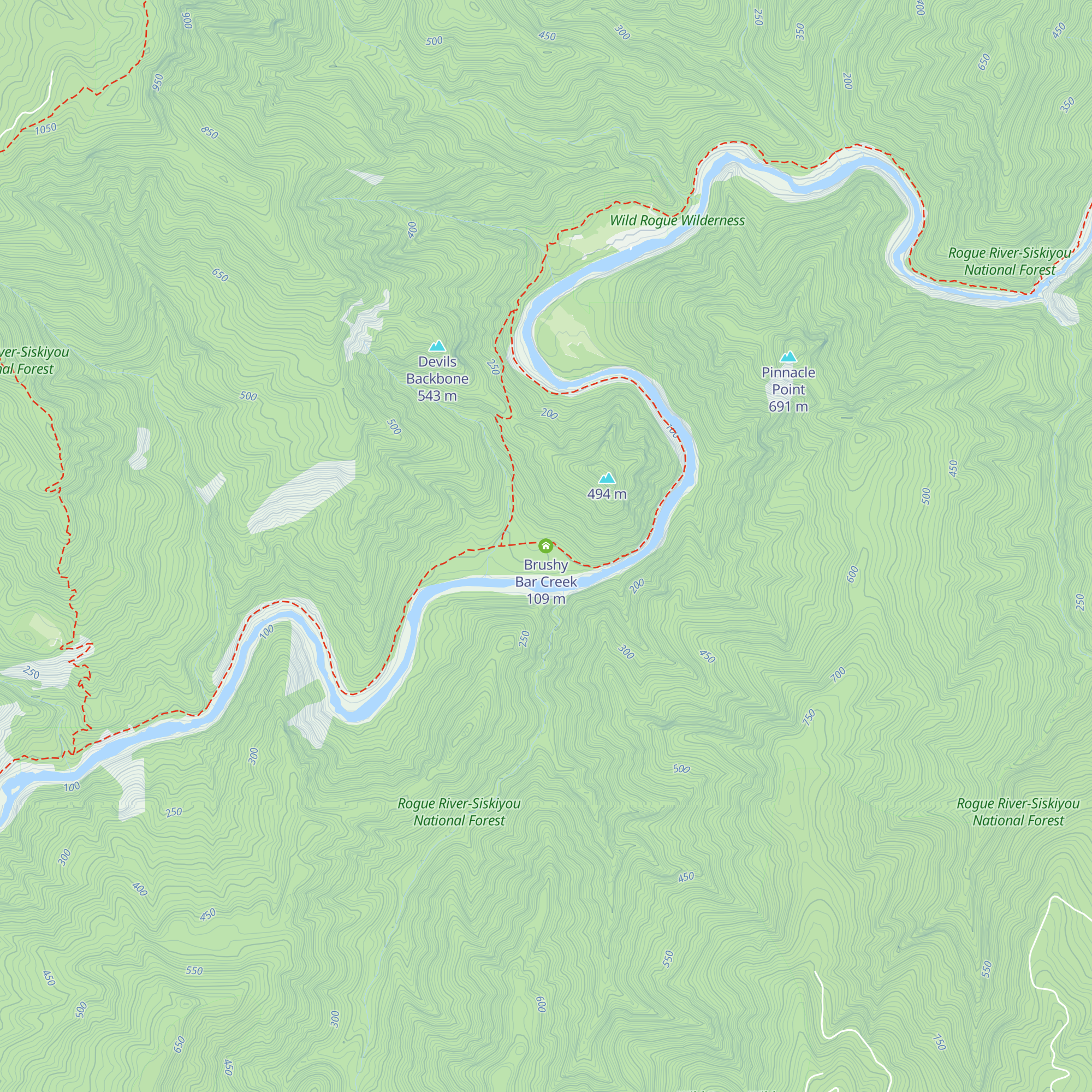 Brushy Bar Creek map