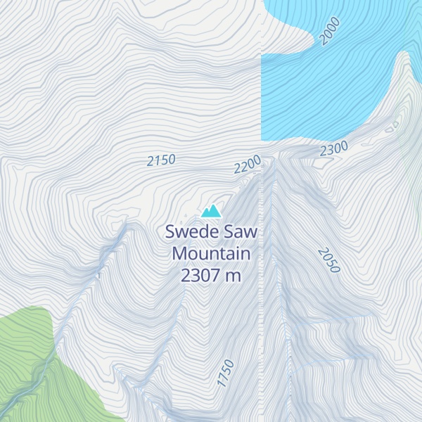Map of Swede Saw Mountain