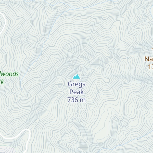 Map of Gregs Peak