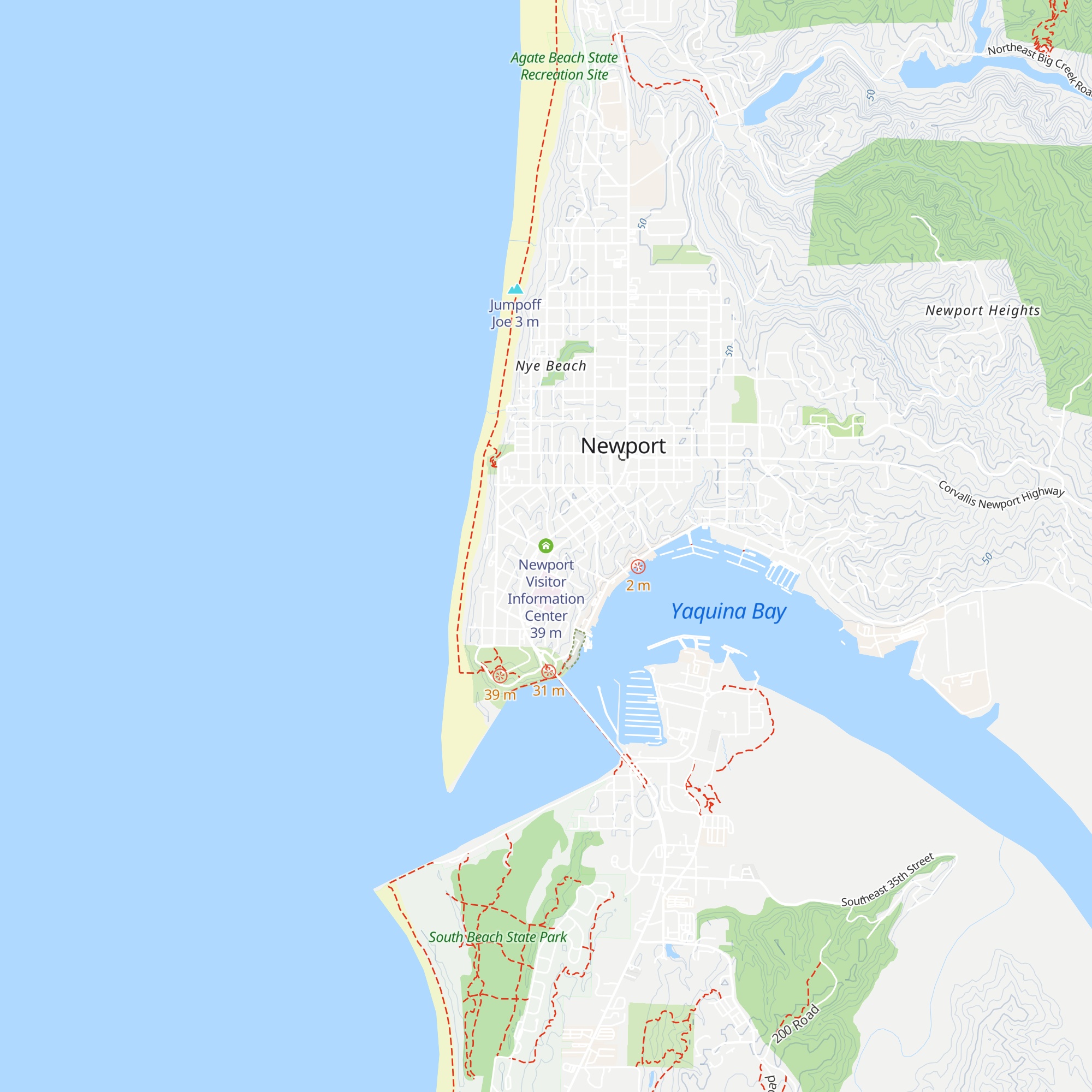 Newport Visitor Information Center map
