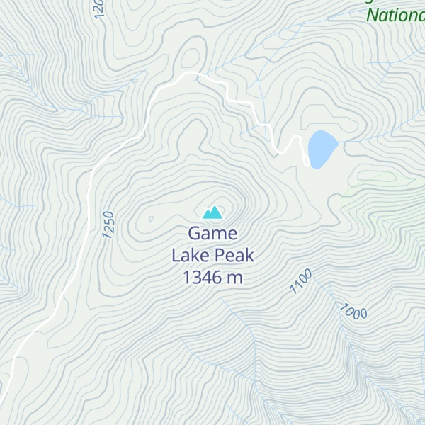Map of Game Lake Peak