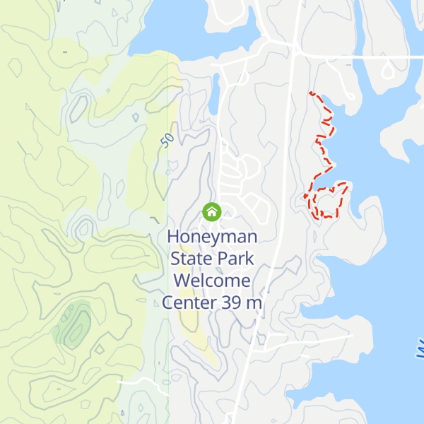 Map of Honeyman State Park Welcome Center