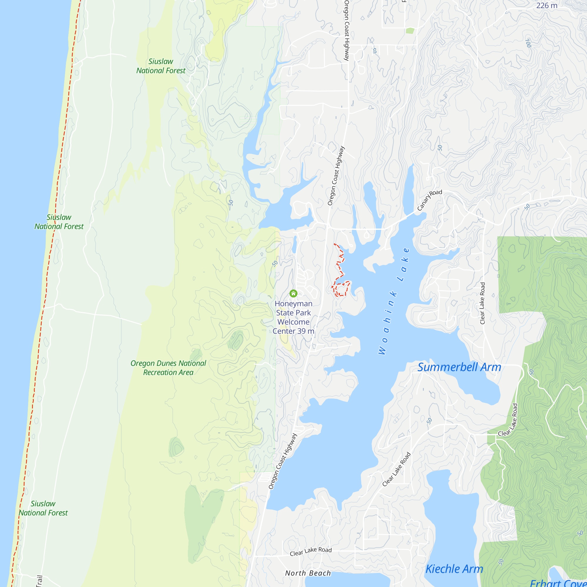 Honeyman State Park Welcome Center map