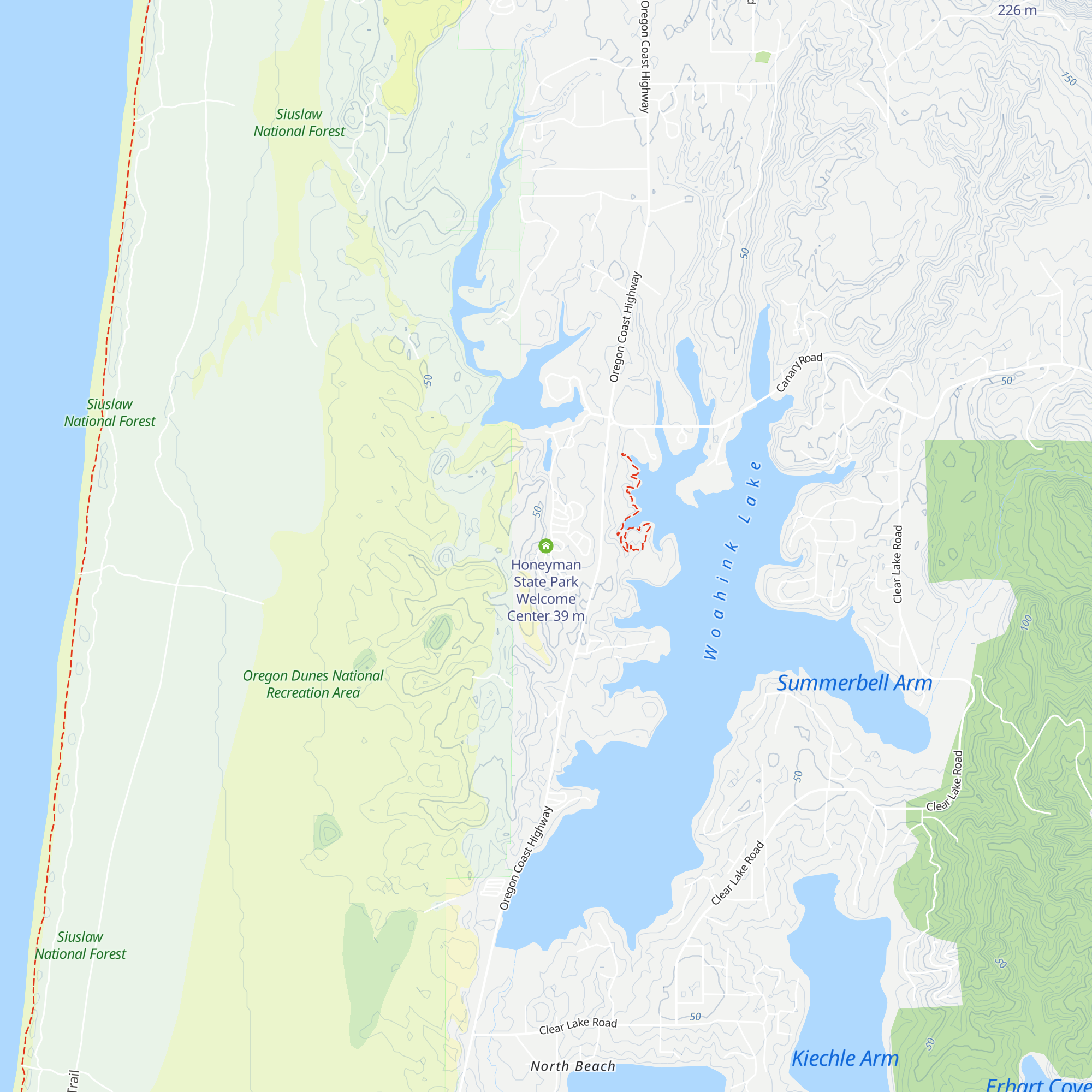 Honeyman State Park Welcome Center map