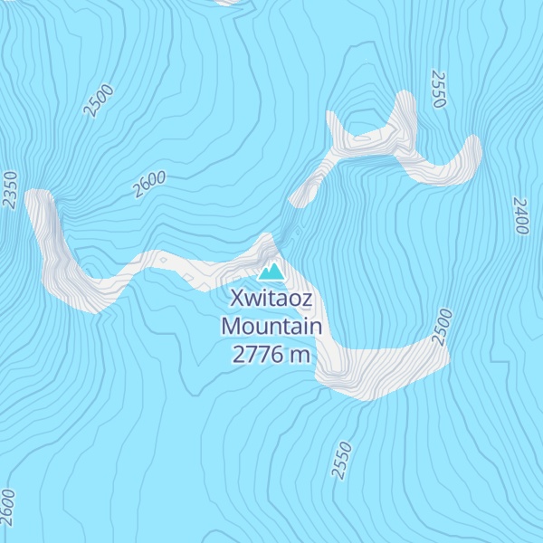 Map of Xwitaoz Mountain