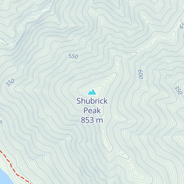 Map of Shubrick Peak