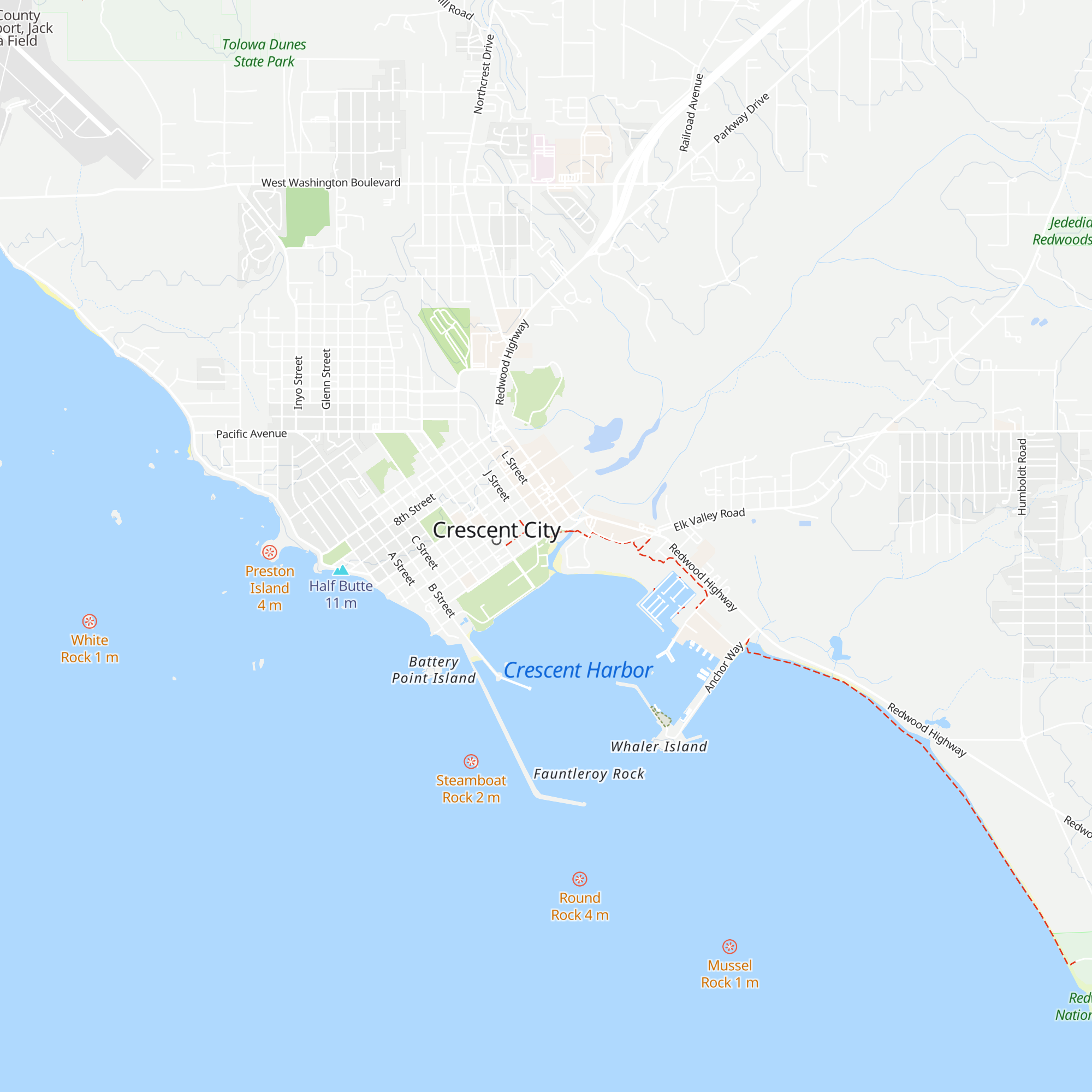 Crescent City / Del Norte County Chamber of Commerce map