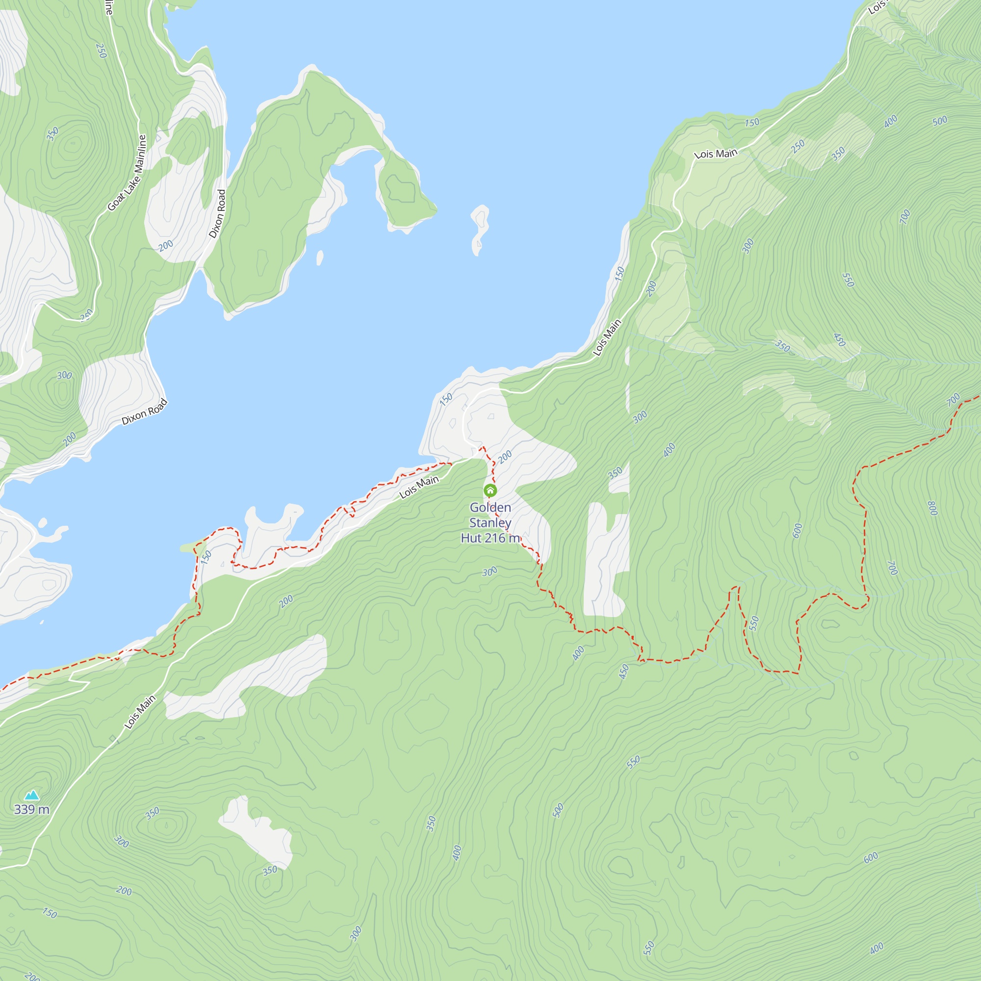 Golden Stanley Hut map