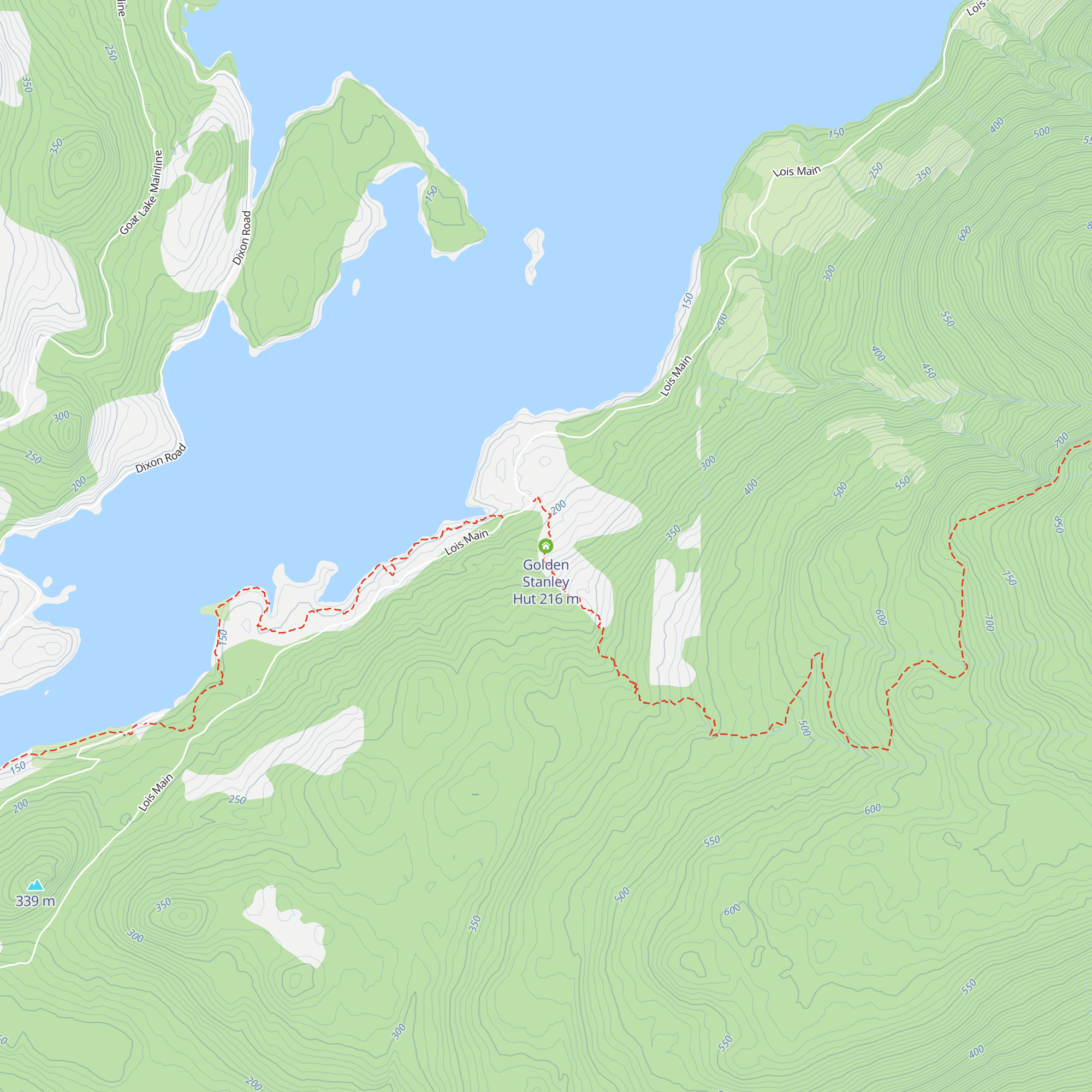 Golden Stanley Hut map