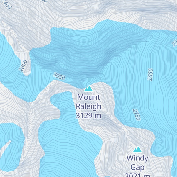 Map of Mount Raleigh