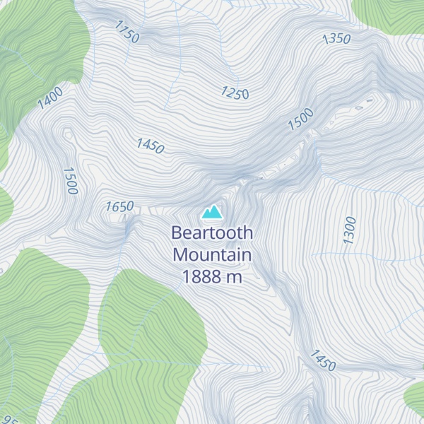 Map of Beartooth Mountain