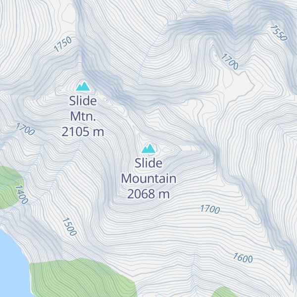 Map of Slide Mountain