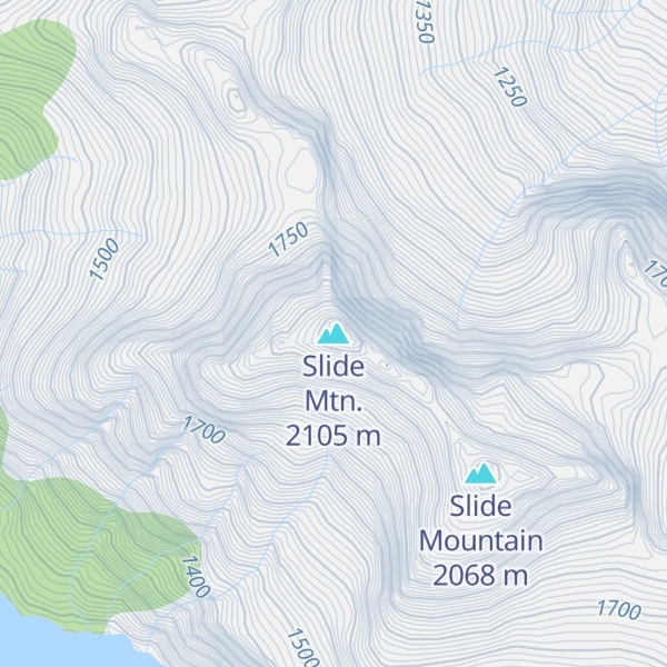 Map of Slide Mtn.